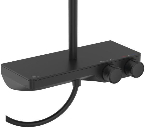 IDEAL STANDARD Duschsystem Ceratherm S200 mit thermostatischer Kopfbrause 300 mm Silk Black