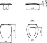 Ideal Standard WC-Sitz Dea Softclosing – Duroplast, Weiß glänzend, Edelstahl-Scharniere