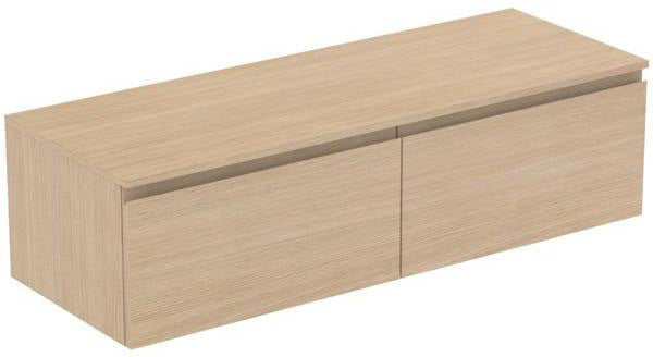 Ideal Standard Finesse Waschtischunterschrank 1402 mm mit 2 Softclose-Auszügen in Greige matt