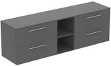 Ideal Standard i.life B Möbel-Set 200 cm, 4 Auszüge, 2 offene Fächer, Chrom, Weiß matt