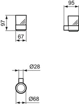 Ideal Standard Zahnputzbecher Conca, rund, Brushed Gold – Wandhängend, Messing, Glas
