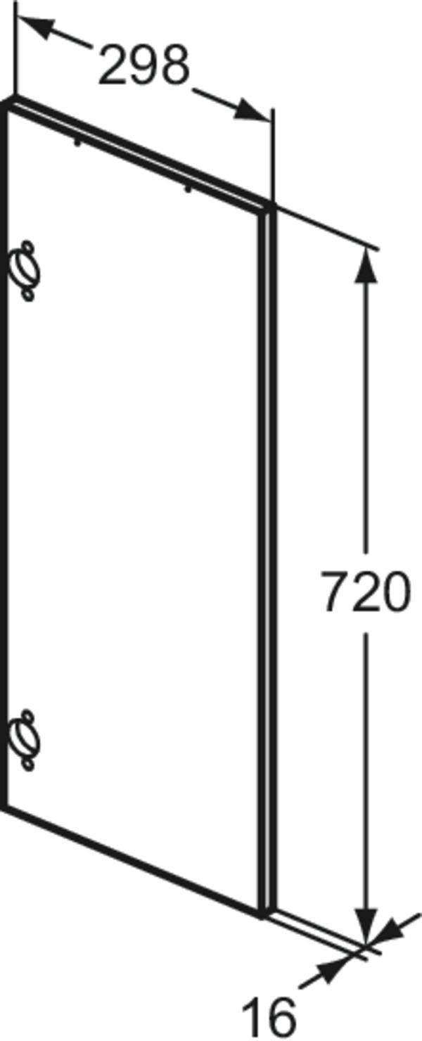 IDEAL STANDARD Eurovit+ Tür für Hochschrank 298x720 mm Hochglanz grau lackiert