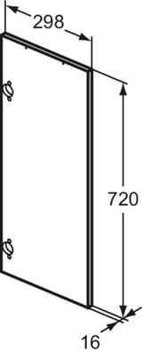IDEAL STANDARD Eurovit+ Tür für Hochschrank 298x720 mm Hochglanz grau lackiert