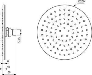 IDEAL STANDARD Idealrain M1 Kopfbrause 200 mm rund Chrom mit Antikalksystem