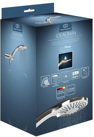 Ideal Standard Idealrain Handbrause-Set 3-Funktionen 100 mm Chrom mit Brauseschlauch