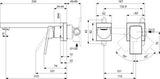 Ideal Standard Extra Wand-Waschtischarmatur Silver Storm, Ausladung 210 mm, Einhebelmischer