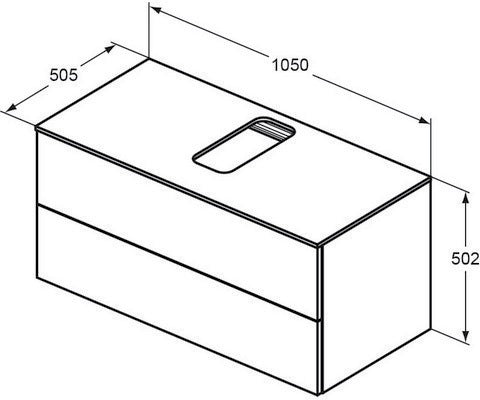 Ideal Standard Adapto Deckplatte 600 mm Pinie hell Dekor für Waschtischunterschrank