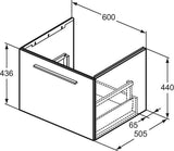 Ideal Standard i.life B Waschtischunterschrank 600 mm Weiß Matt, 1 Auszug mit Softclose
