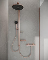 Ideal Standard Duschsystem Ceratwist Alu+ mit 2 Ablagen, Kopf- und Handbrause, Aluminium