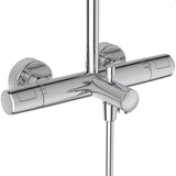IDEAL STANDARD Duschsystem Ceratherm T25 mit Badethermostat, runder Kopfbrause und Handbrause in Chrom