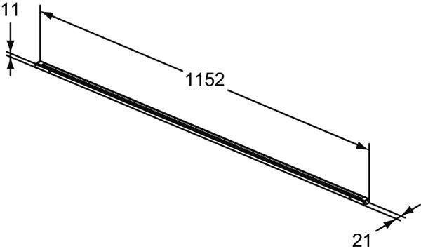 Ideal Standard LED-Schubladenleuchte Conca, 552 mm, anthrazit matt, Aluminium