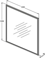 IDEAL STANDARD Conca Wandspiegel eckig 600x600 mm mit LED-Beleuchtung und Aluminiumrahmen