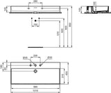 Ideal Standard Waschtisch Extra 1015 mm geschliffen Weiß mit 3 Hahnlöchern und Überlauf