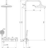 Ideal Standard Duschsystem Ceratherm Solos mit LED-Leuchtring Silver Storm – Thermostat, Kopf- & Handbrause