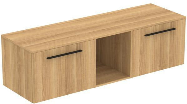 Ideal Standard i.life B Möbel-Set 160 cm – 2 Auszüge, 1 offenes Fach, Gr. Schwarz Weiß matt