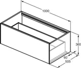 IDEAL STANDARD Conca Waschtischunterschrank 1000 mm, 1 Auszug, Push-Open, Weiß Matt