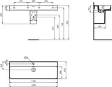 Ideal Standard Waschtisch Strada II 1200 mm, 1 Hahnloch, mit Überlauf, Weiß