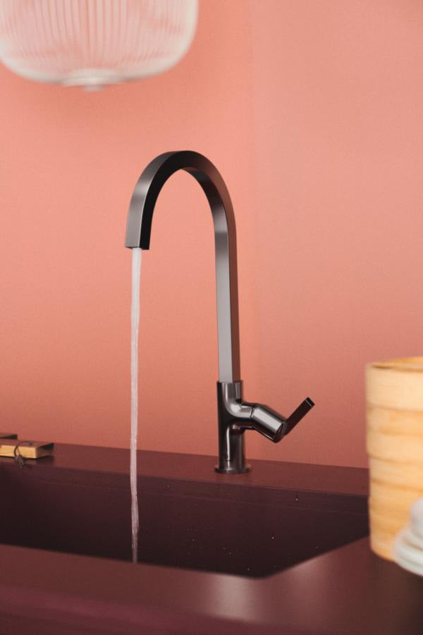 IDEAL STANDARD Gusto Küchenarmatur 204 mm eckiger Auslauf Silver Storm – Einhebel-Spültischbatterie