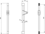 Ideal Standard Senses 70 Brausestange 600 mm Chrom – Duschstange aus Metall