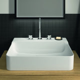 IDEAL STANDARD Conca Aufsatzwaschtisch 600x450x145 mm, 3 Hahnlöcher, ohne Überlauf, Weiß