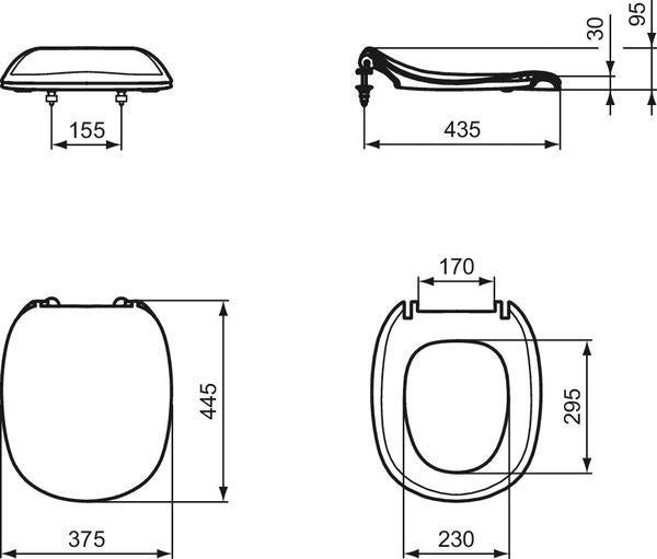 IDEAL STANDARD WC-Sitz Kimera Weiß – Duroplast mit Deckel und Edelstahl-Scharnieren