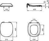 IDEAL STANDARD WC-Sitz Kimera Weiß – Duroplast mit Deckel und Edelstahl-Scharnieren