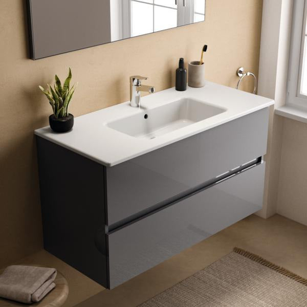 Ideal Standard MWT-Unterschrank Eurovit+ 1000mm, 2 Auszüge, grau lackiert, wandhängend, Softclose