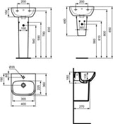 Ideal Standard i.life A Halbsäule für Handwaschbecken in Weiß – Kristallporzellan