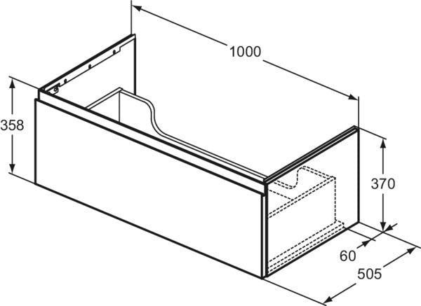 Ideal Standard Finesse Möbelwaschtischunterschrank 1000 mm mit 1 Auszug in Greige matt