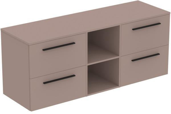 Ideal Standard i.life B Möbel-Set 160 cm – 4 Auszüge, 2 offene Fächer, Gr. Schwarz Weiß matt