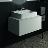 Ideal Standard Conca Aufsatzwaschtisch 600x450mm geschliffen Weiß mit Überlauf und 1 Hahnloch