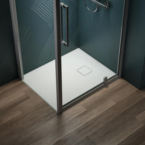 Ideal Standard Rechteck-Brausewanne Ultra Flat Evo 900x750x35mm Seidenweiß – Rutschhemmend, Flacher Einbau
