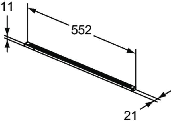 Ideal Standard LED-Schubladenleuchte Conca, 552 mm, anthrazit matt, Aluminium