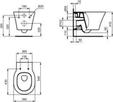 Ideal Standard Wand-T-WC-Kombipaket Connect Air mit AQUABLADE und Softclosing, 365x540mm, Weiß