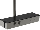 Ideal Standard Duschsystem Ceratherm Solos mit LED-Leuchtring Silver Storm – Thermostat, Kopf- & Handbrause