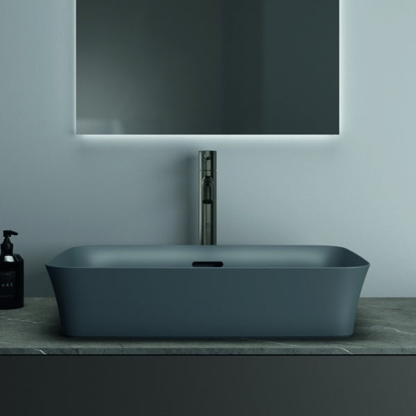 Ideal Standard Waschtischplatte Conca aus Keramik 1202x505x6 mm in Pietra Grau