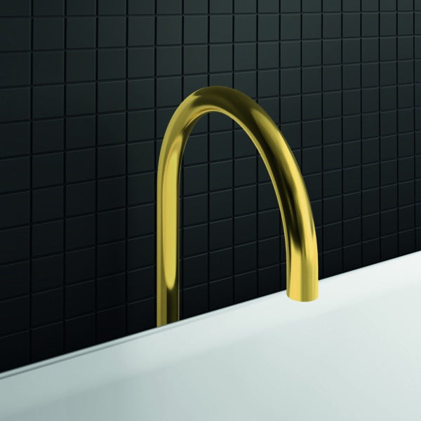 Ideal Standard Wanneneinlauf Joy freistehend Brushed Gold – Bodenstehender Auslauf mit Strahlregler