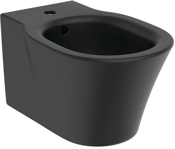 Ideal Standard Wandbidet Connect Air in Schwarz Matt – 360x540x300 mm, 1 Hahnloch, Unsichtbare Befestigung