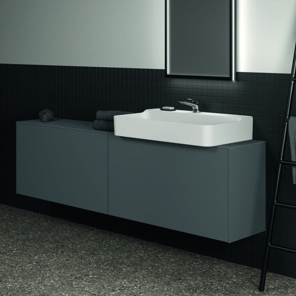 Ideal Standard Conca Waschtischunterschrank 1985 mm, 2 Auszüge, Anthrazit, wandhängend, ohne Platte