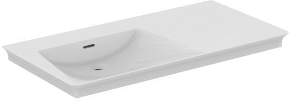 Ideal Standard Möbelwaschtisch La Dolce Vita 1060 mm ohne Hahnloch mit Überlauf, Ablage rechts, Weiß