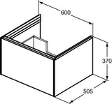 Ideal Standard Conca Waschtischunterbau 600 mm Weiß mit Push-Open-Auszug – MDF-Front, wandhängend