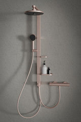 Ideal Standard Duschsystem Ceratwist Alu+ mit 2 Ablagen, Kopf- und Handbrause, Aluminium