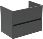 71cm Weiß u.Schrank 70cm 2Ausz. Hgl. grau lackiert