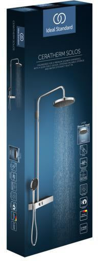 IDEAL STANDARD Duschsystem Ceratherm Solos mit Brausethermostat & Kopfbrause, Chrom