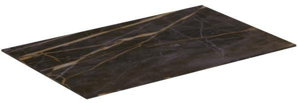 Ideal Standard Waschtischplatte Conca aus Keramik 802x505x6mm in Marmor Noir Desir