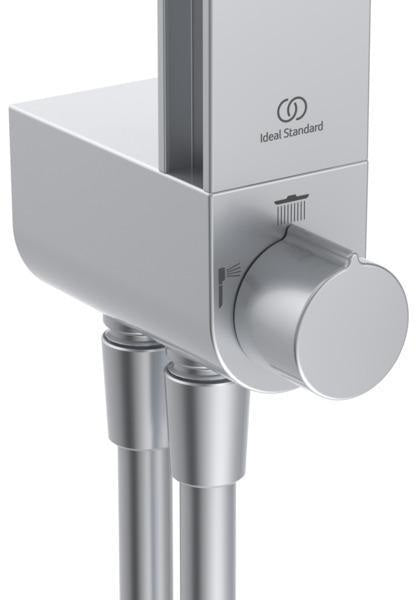 Ideal Standard Duschsystem Ceratwist Alu+ mit 2 Ablagen, Hand- und Kopfbrause, ohne Armatur