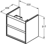 Ideal Standard Connect Air Obere Schubladenfront 530 mm Weiß glänzend für Waschtischunterschrank