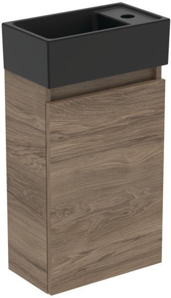 Ideal Standard Eurovit+ Möbelpaket: Handwaschbecken 37 cm & Unterschrank 36 cm mit Tür, Hochglanz grau