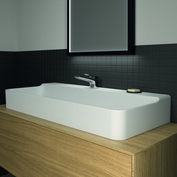 Ideal Standard Conca Aufsatzwaschtisch 1000x450 mm, 1 Hahnloch, ohne Überlauf, Weiß