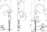 Ideal Standard Joy Neo Waschtischarmatur mit Ablaufgarnitur, 169 mm Auslauf, Chrom